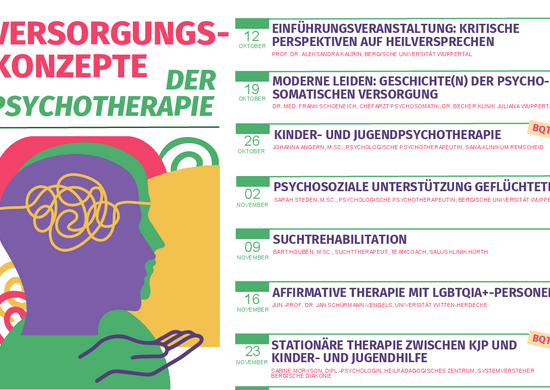 Das Poster enthält eine Übersicht über alle Themen und Termine der Ringvorlesung im Wintersemester 2026/2027. Die Ringvorlesung findet immer Montags um 16:15 Uhr in der Rathausgalerie statt. Oben Links ist noch ein dekoratives Bild, welches einen menschlichen Kopf zeigt