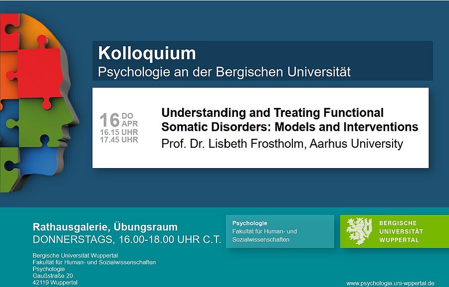 Poster zur Ankündigung des Talks von Prof. Dr. Lisbeth Frostholm