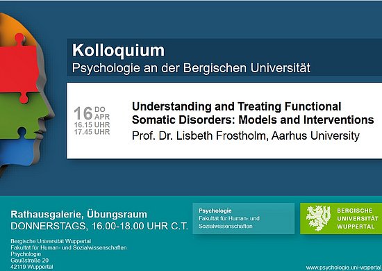 Poster zur Ankündigung des Talks von Prof. Dr. Lisbeth Frostholm
