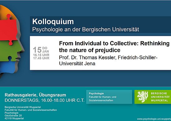 Ankündigung Institutskolloquium Prof. Dr. Thomas Kessler am 15.01.26 um 16 Uhr