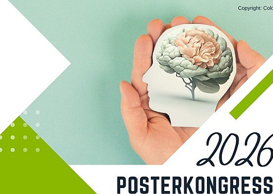 Ankündigung Posterkongress 2026. Im Hintergrund ein dekoratives Bild