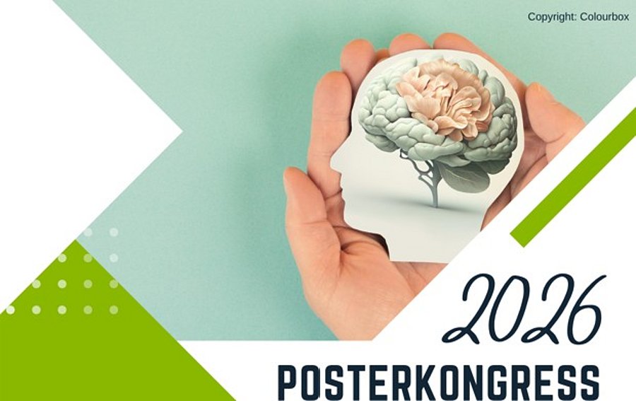 Ankündigung Posterkongress 2026. Im Hintergrund ein dekoratives Bild